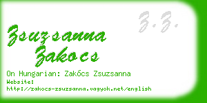 zsuzsanna zakocs business card